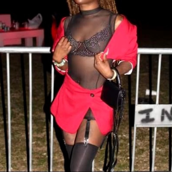 Red Reworked blazer skirt set - Picture 4 of 7